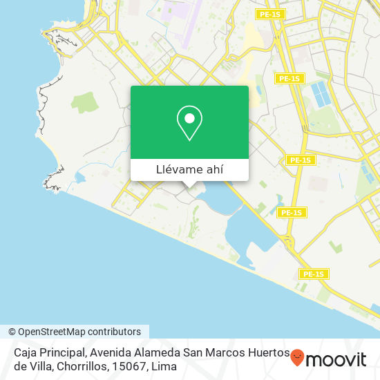 Mapa de Caja Principal, Avenida Alameda San Marcos Huertos de Villa, Chorrillos, 15067