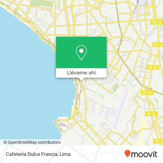 Mapa de Cafetería Dulce Francia, Avenida Almte Miguel Graú Cercado, Barranco, 15063