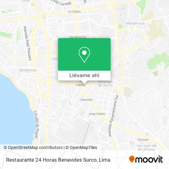 Mapa de Restaurante 24 Horas Benavides Surco