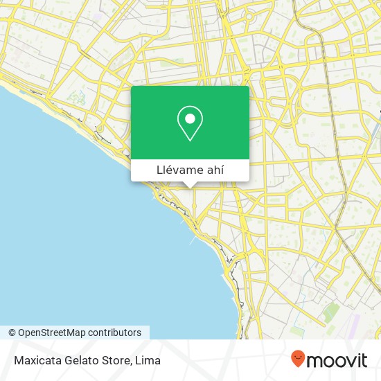 Mapa de Maxicata Gelato Store, Avenida Jorge Chavez Surquillo, Miraflores, 15074