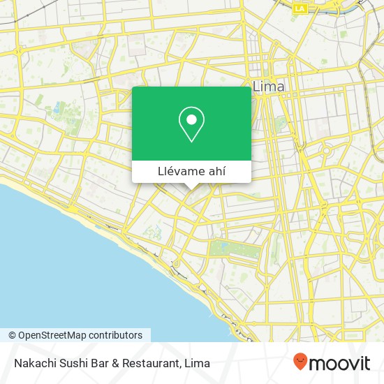 Mapa de Nakachi Sushi Bar & Restaurant, 803 Avenida Gregorio Escobedo Cjto. Residencial San Félipe, Jesús María, 15076