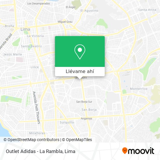 Mapa de Outlet Adidas - La Rambla