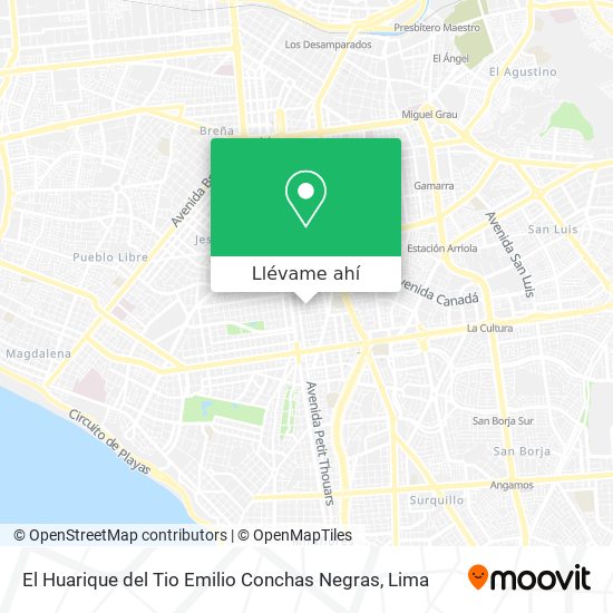 Mapa de El Huarique del Tio Emilio Conchas Negras
