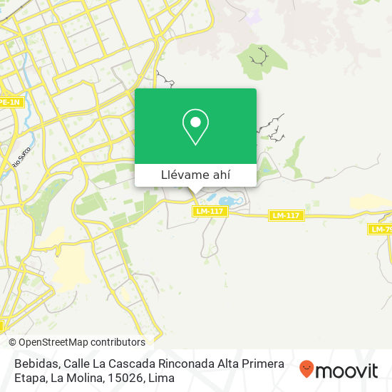 Mapa de Bebidas, Calle La Cascada Rinconada Alta Primera Etapa, La Molina, 15026