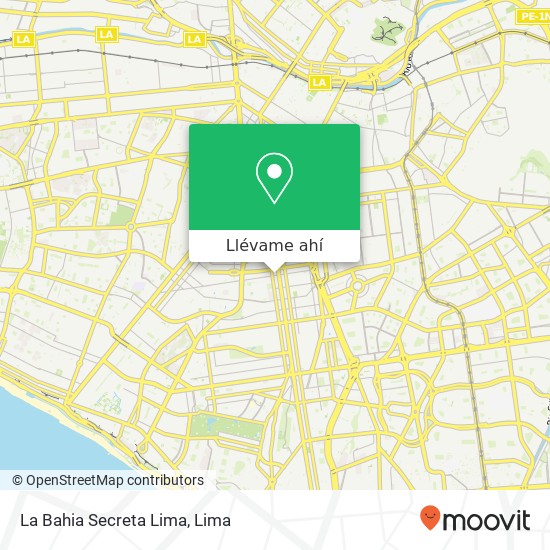 Mapa de La Bahia Secreta Lima, Avenida Mariano Carranza Santa Beatriz, Lima, 15046