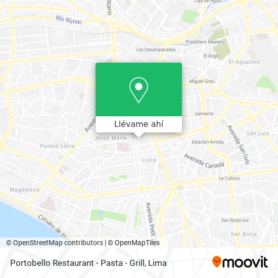 Mapa de Portobello Restaurant - Pasta - Grill