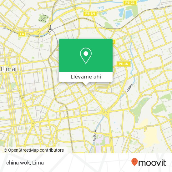 Mapa de china wok, Avenida Circunvalación San Luis, Lima, 30