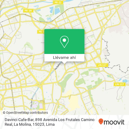 Mapa de Davinci Cafe-Bar, 898 Avenida Los Frutales Camino Real, La Molina, 15023