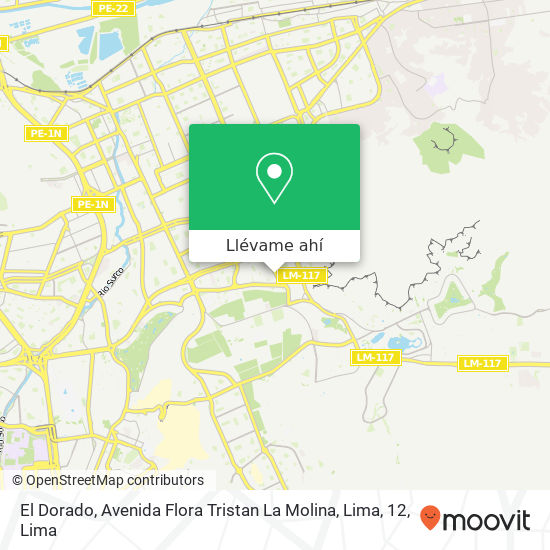 Mapa de El Dorado, Avenida Flora Tristan La Molina, Lima, 12