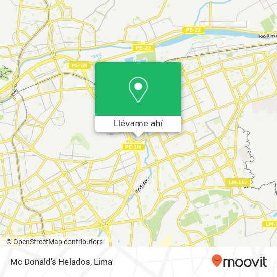 Mapa de Mc Donald's Helados, Calle La Minería Los Ficus, Santa Anita, 15008