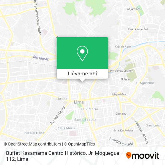 Mapa de Buffet Kasamama Centro Histórico. Jr. Moquegua 112