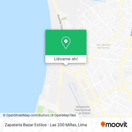 Mapa de Zapatería Bazar Estilos - Las 200 Millas