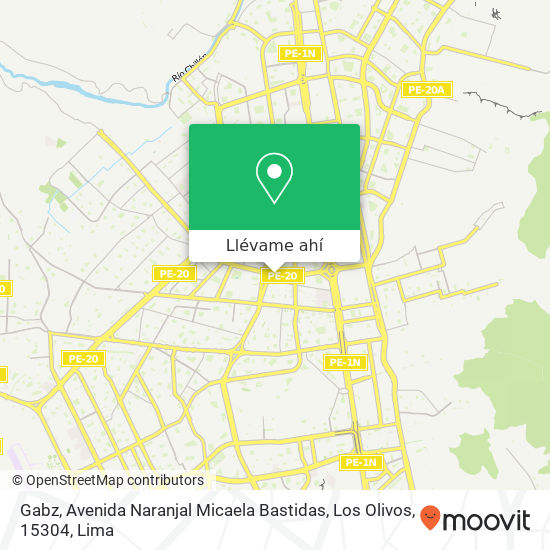 Mapa de Gabz, Avenida Naranjal Micaela Bastidas, Los Olivos, 15304