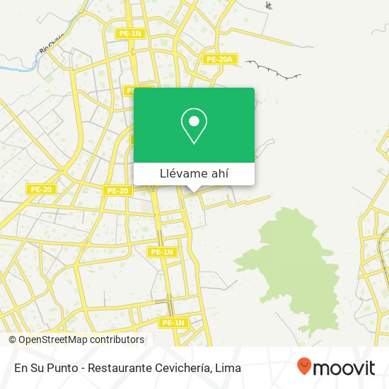 Mapa de En Su Punto - Restaurante Cevichería, 278 Avenida Chinchaysuyo Popular Tahuantinsuyo, Independencia, 15332