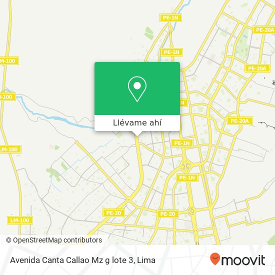 Mapa de Avenida Canta Callao Mz g lote 3