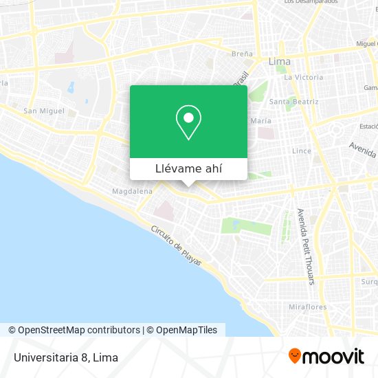 Mapa de Universitaria 8