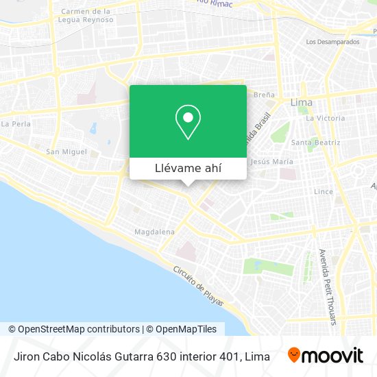 Mapa de Jiron Cabo Nicolás Gutarra 630 interior 401