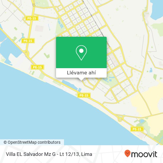 Mapa de Villa EL Salvador Mz G - Lt 12 / 13