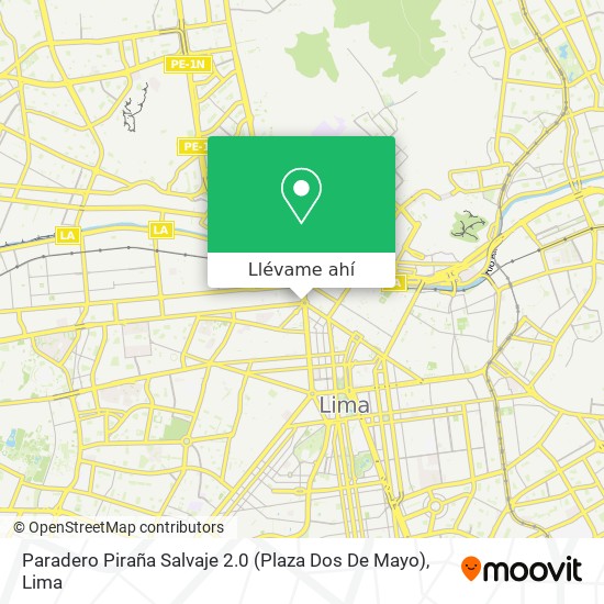 Mapa de Paradero Piraña Salvaje 2.0 (Plaza Dos De Mayo)