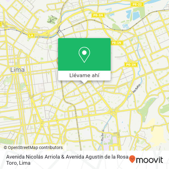 Mapa de Avenida Nicolás Arriola & Avenida Agustín de la Rosa Toro