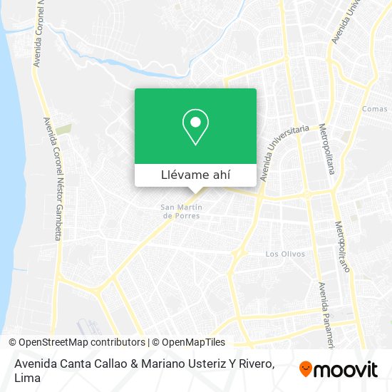 Mapa de Avenida Canta Callao & Mariano Usteriz Y Rivero