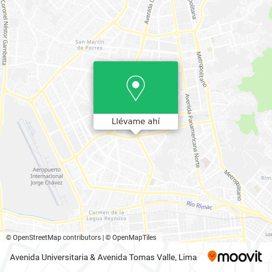 Mapa de Avenida Universitaria & Avenida Tomas Valle