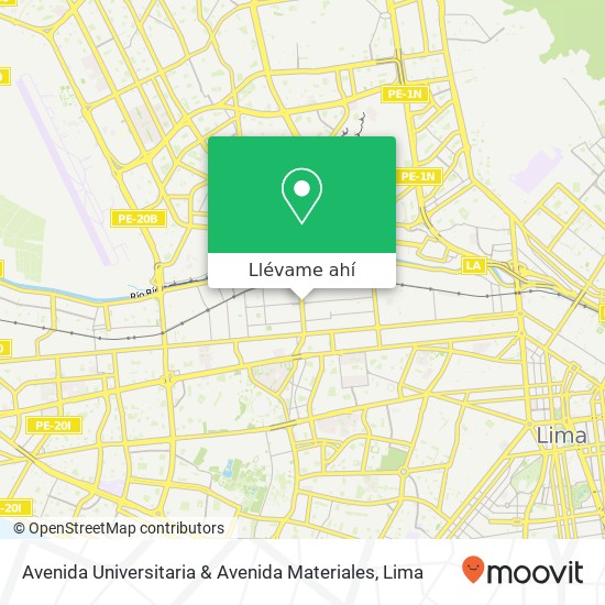 Mapa de Avenida Universitaria & Avenida Materiales