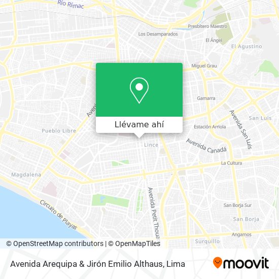 Mapa de Avenida Arequipa & Jirón Emilio Althaus