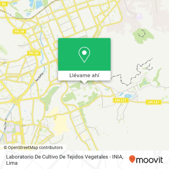 Mapa de Laboratorio De Cultivo De Tejidos Vegetales - INIA