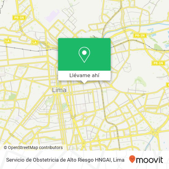Mapa de Servicio de Obstetricia de Alto Riesgo HNGAI