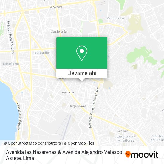 Mapa de Avenida las Nazarenas & Avenida Alejandro Velasco Astete
