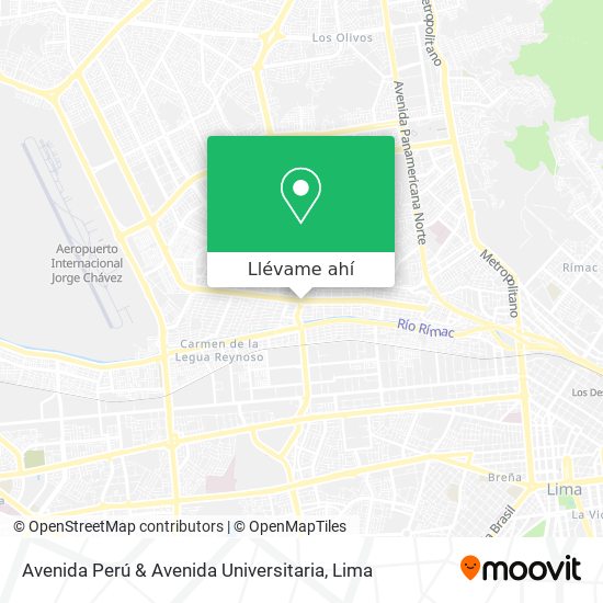 Mapa de Avenida Perú & Avenida Universitaria