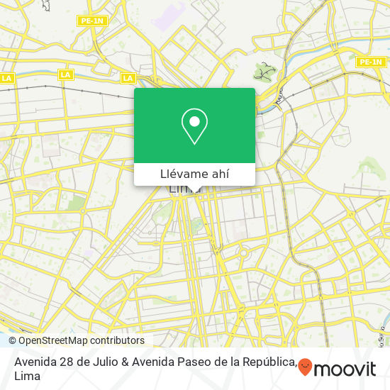 Mapa de Avenida 28 de Julio & Avenida Paseo de la República