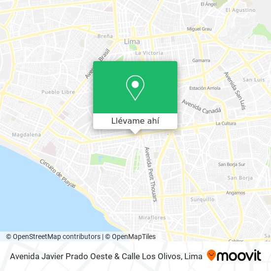 Mapa de Avenida Javier Prado Oeste & Calle Los Olivos