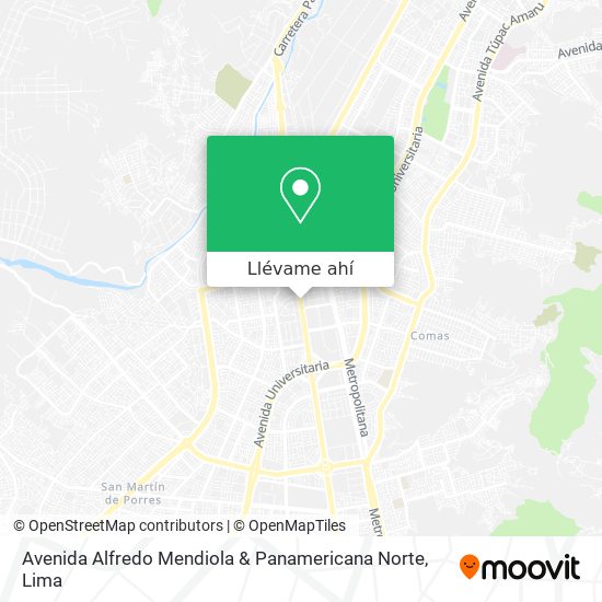 Mapa de Avenida Alfredo Mendiola & Panamericana Norte