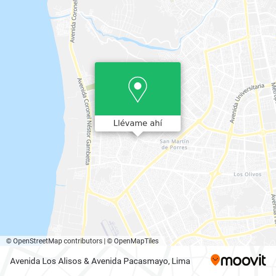 Mapa de Avenida Los Alisos & Avenida Pacasmayo