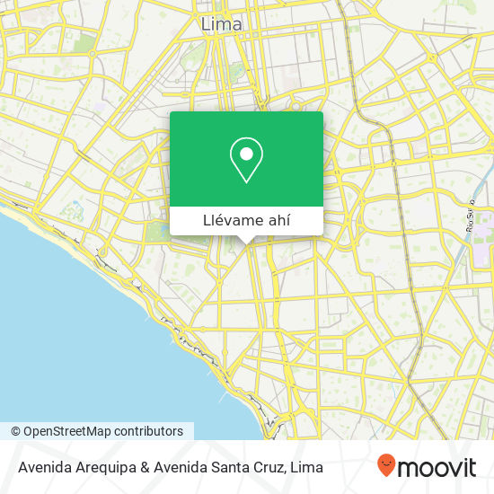 Mapa de Avenida Arequipa & Avenida Santa Cruz