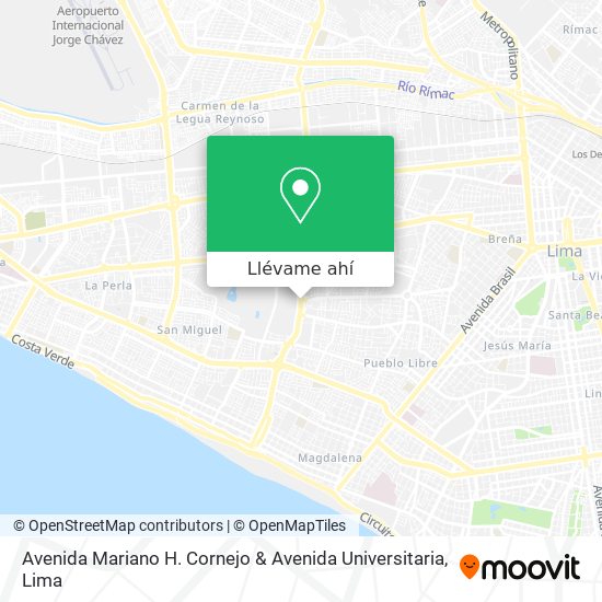 Mapa de Avenida Mariano H. Cornejo & Avenida Universitaria