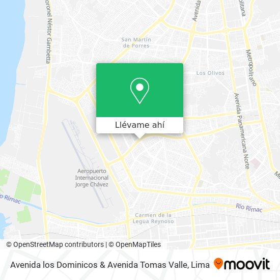 Mapa de Avenida los Dominicos & Avenida Tomas Valle