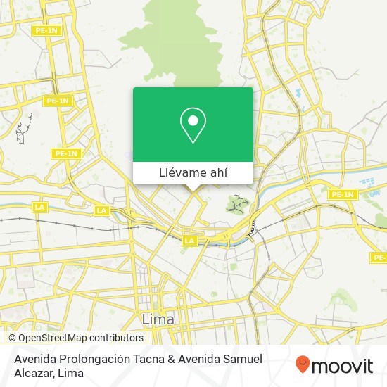 Mapa de Avenida Prolongación Tacna & Avenida Samuel Alcazar
