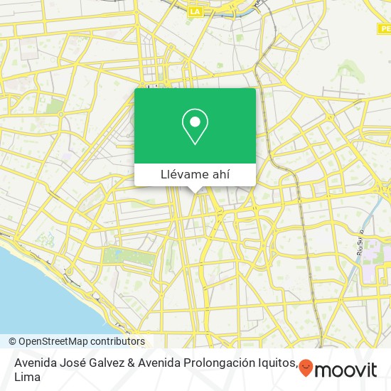 Mapa de Avenida José Galvez & Avenida Prolongación Iquitos