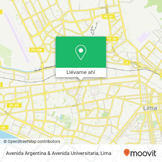 Mapa de Avenida Argentina & Avenida Universitaria