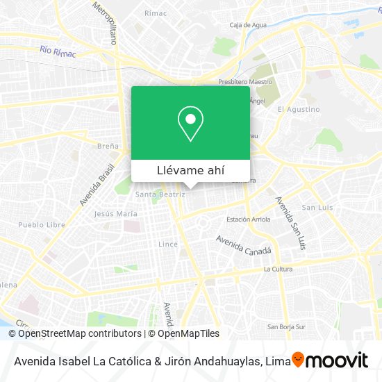 Mapa de Avenida Isabel La Católica & Jirón Andahuaylas