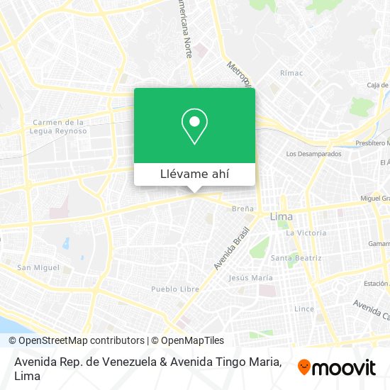 Mapa de Avenida Rep. de Venezuela & Avenida Tingo Maria