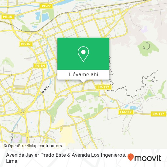Mapa de Avenida Javier Prado Este & Avenida Los Ingenieros