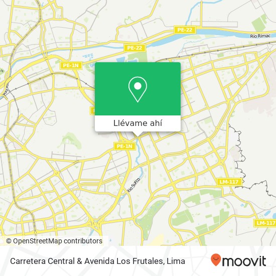 Mapa de Carretera Central & Avenida Los Frutales