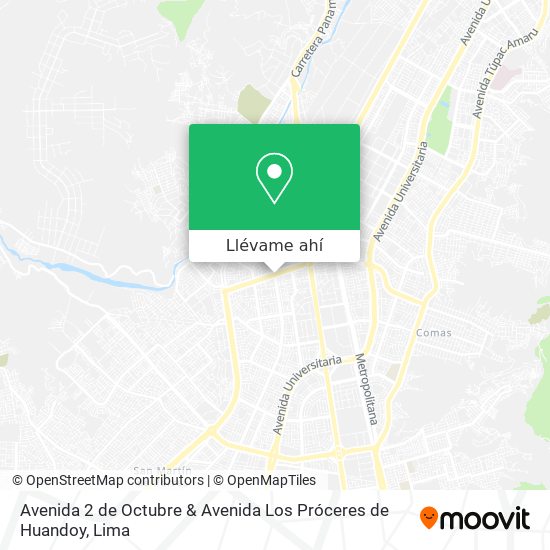Mapa de Avenida 2 de Octubre & Avenida Los Próceres de Huandoy