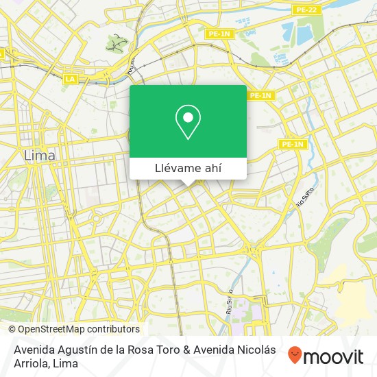 Mapa de Avenida Agustín de la Rosa Toro & Avenida Nicolás Arriola