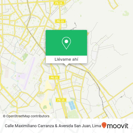 Mapa de Calle Maximiliano Carranza & Avenida San Juan