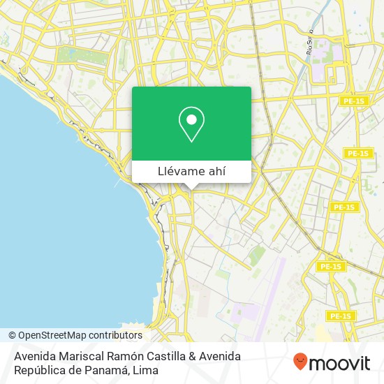 Mapa de Avenida Mariscal Ramón Castilla & Avenida República de Panamá